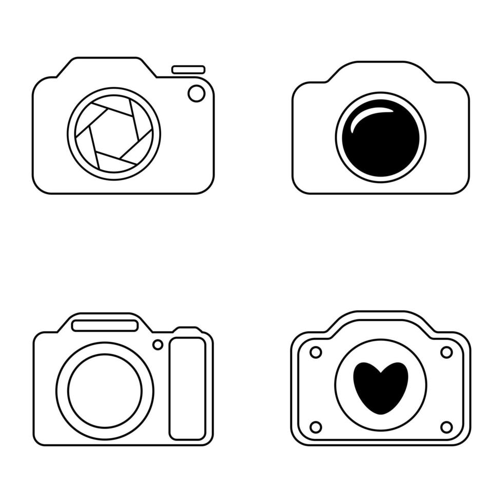 Set Icons of cameras. Vector illustrations