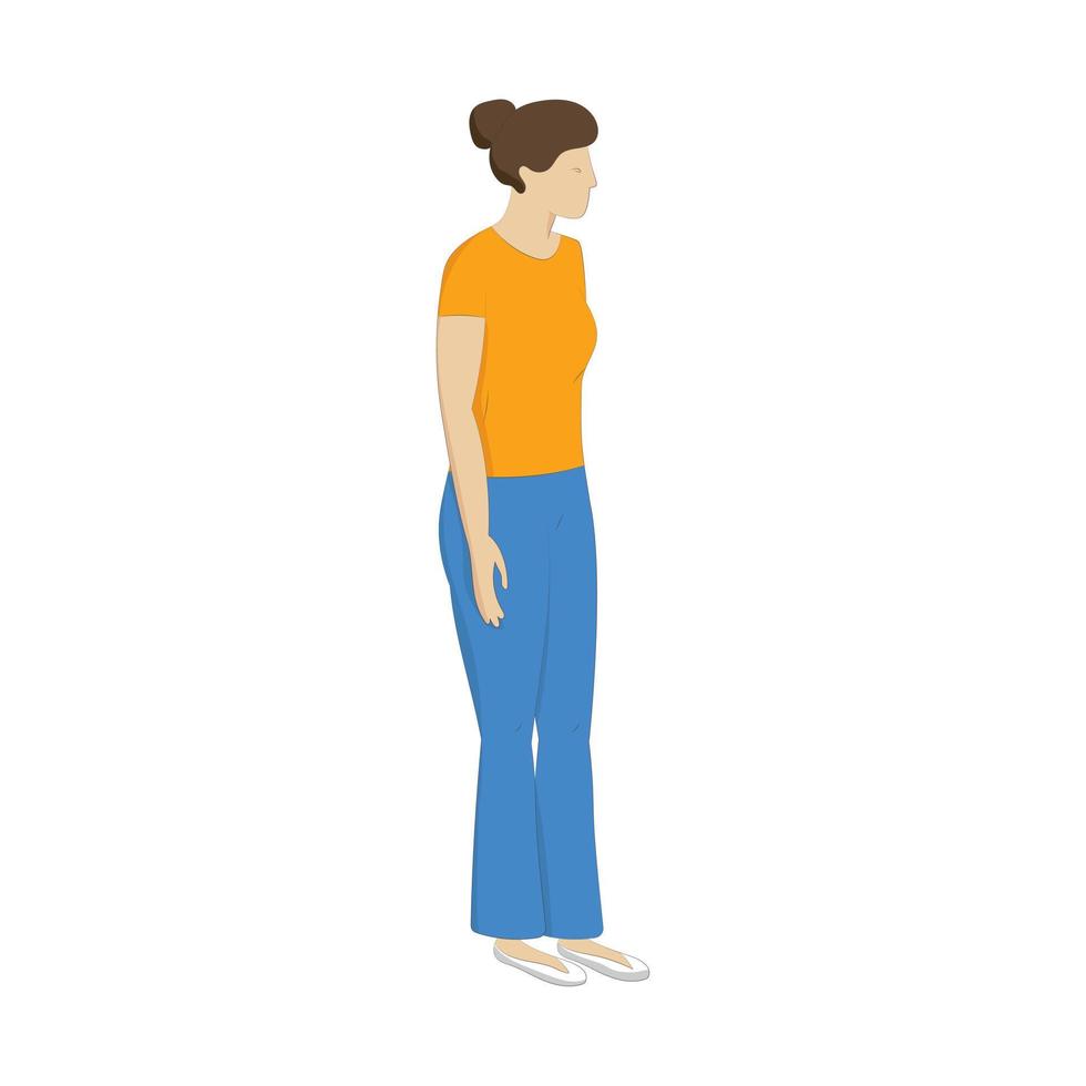 Stressed woman. Vector icon isolated