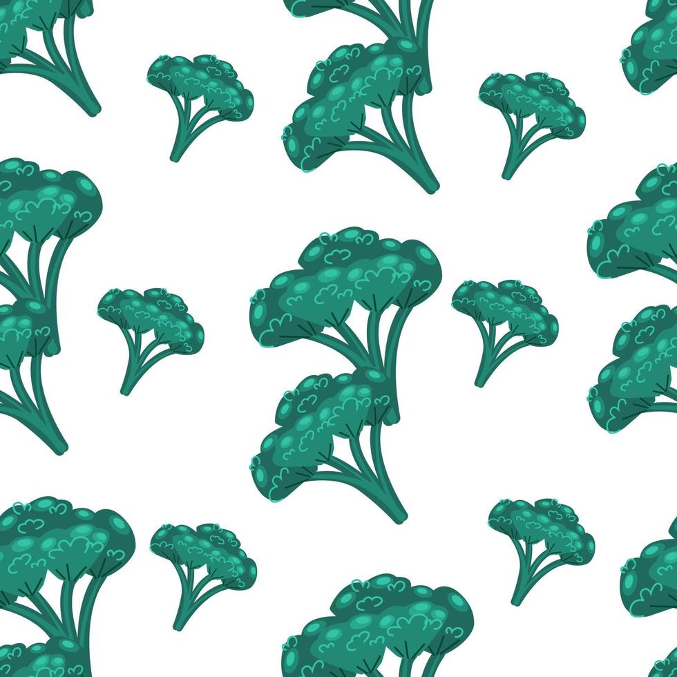 racimos de patrones sin fisuras de brócoli verde. ilustración vectorial en estilo plano. estampado vegetal. productos útiles vector
