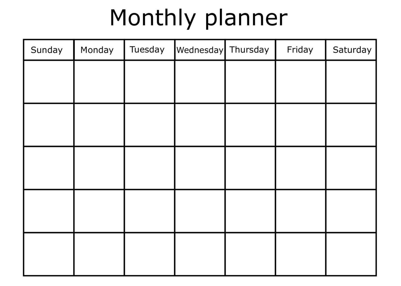 Schedule for making a calendar and planning for the month. vector