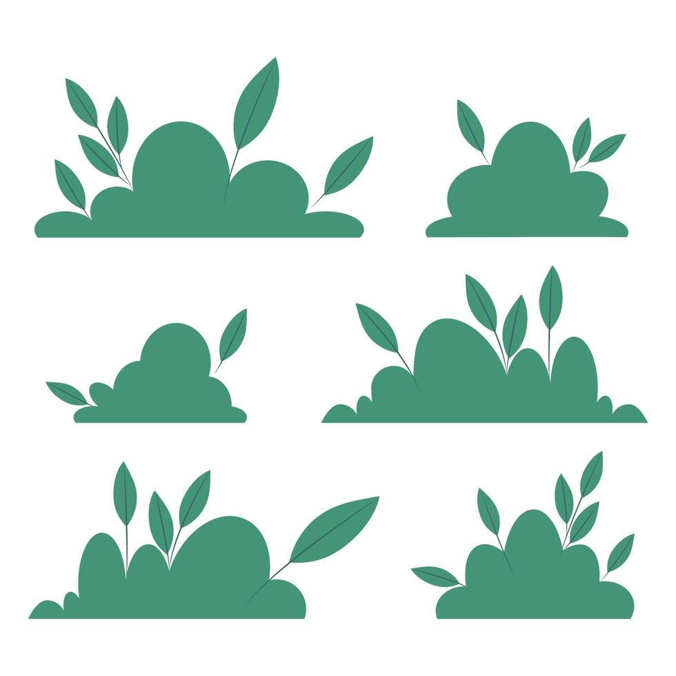 Set of flat vector bushes. Isolated illustration