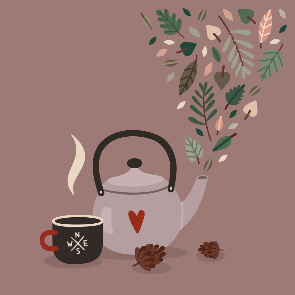 Herbal hiking tea vector