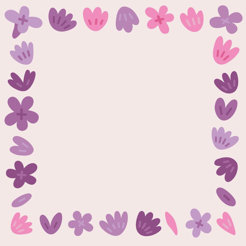 Flower pink border vector