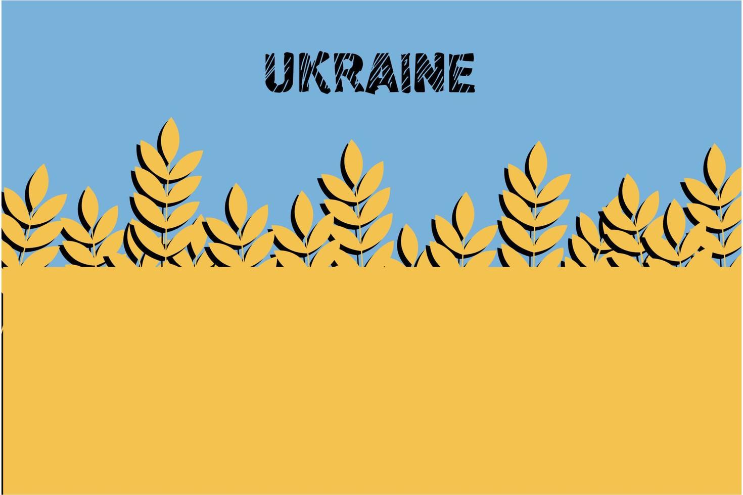 spikelets in the field develop under blue skies vector