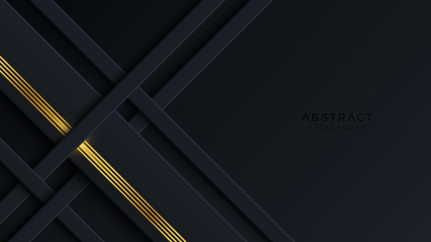 Modern Abstract Dark Background with Gold Line Composition vector