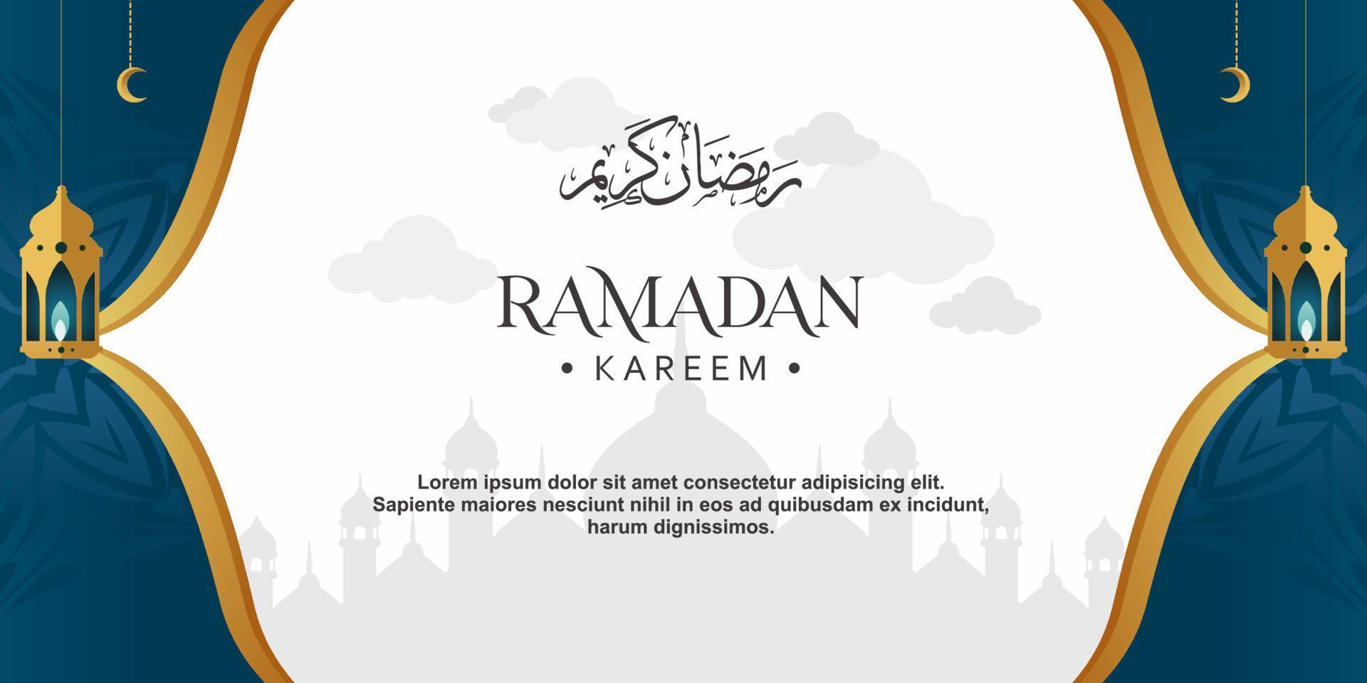 Ramadan Kareem Background Design. Vector illustration for greeting cards, posters and banners