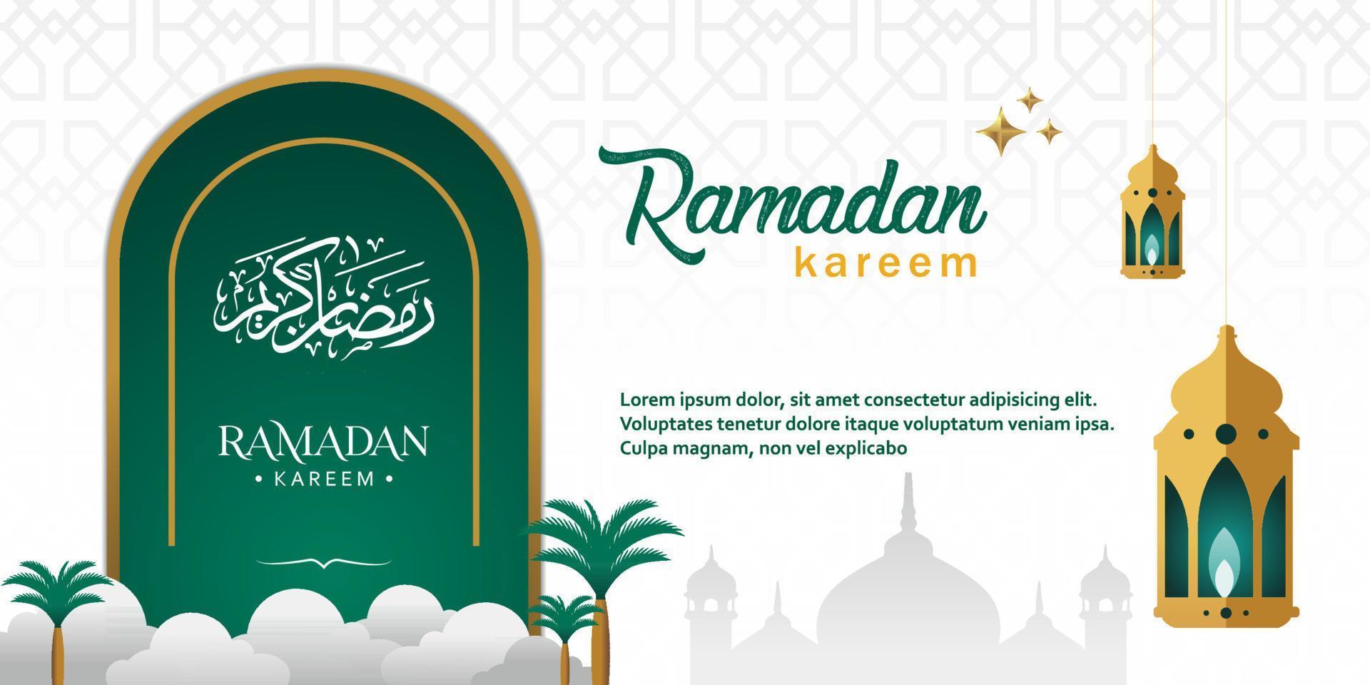 Ramadan Kareem Background Design. Vector illustration for greeting cards, posters and banners