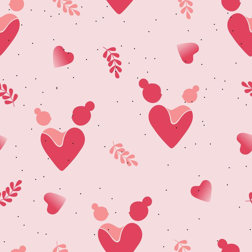 Mother and Child Vector Graphic on Pink Background, Seamless Pattern, Vector