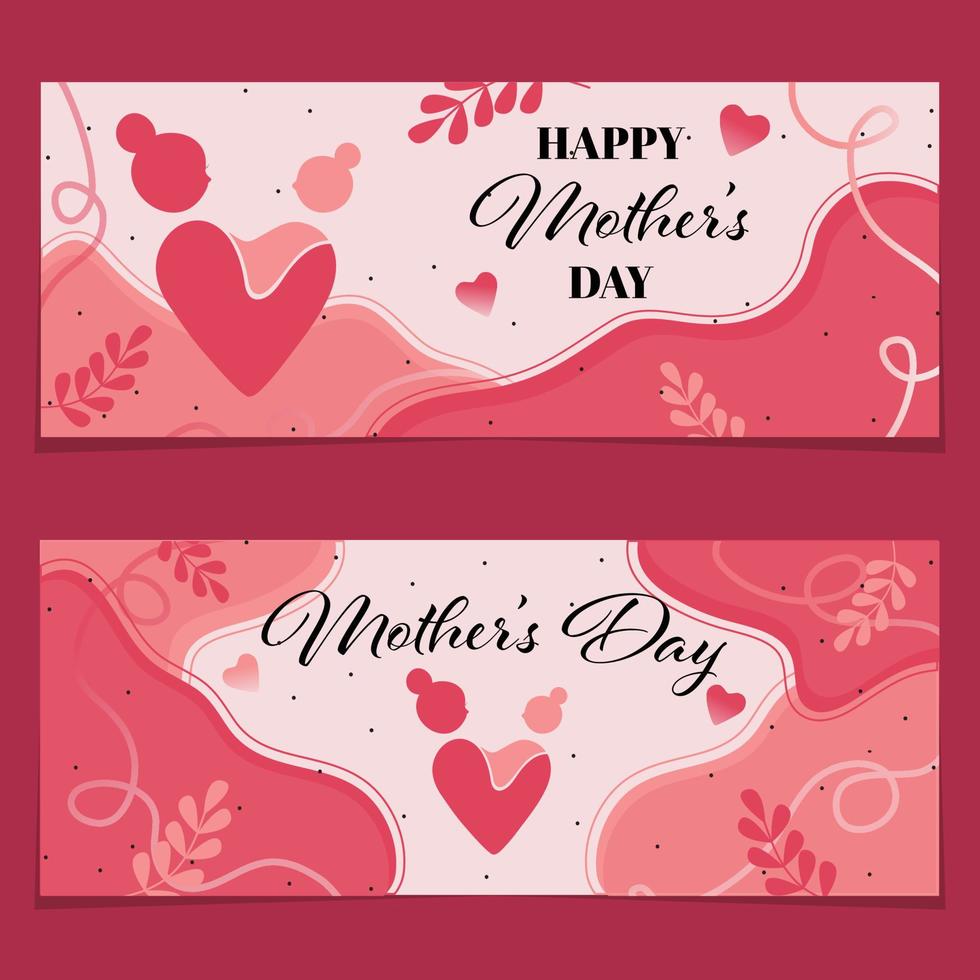 Colorful Mother's Day Banner with Message, Vector