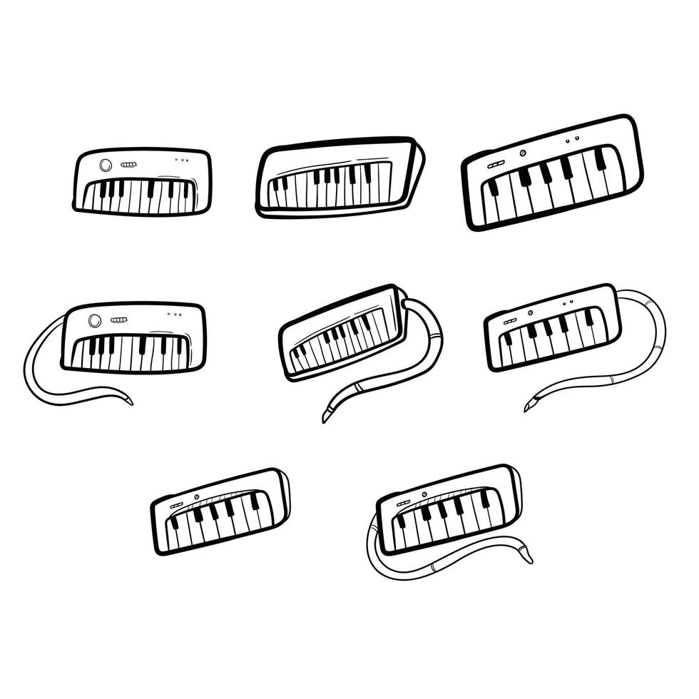 piano doodle art vector