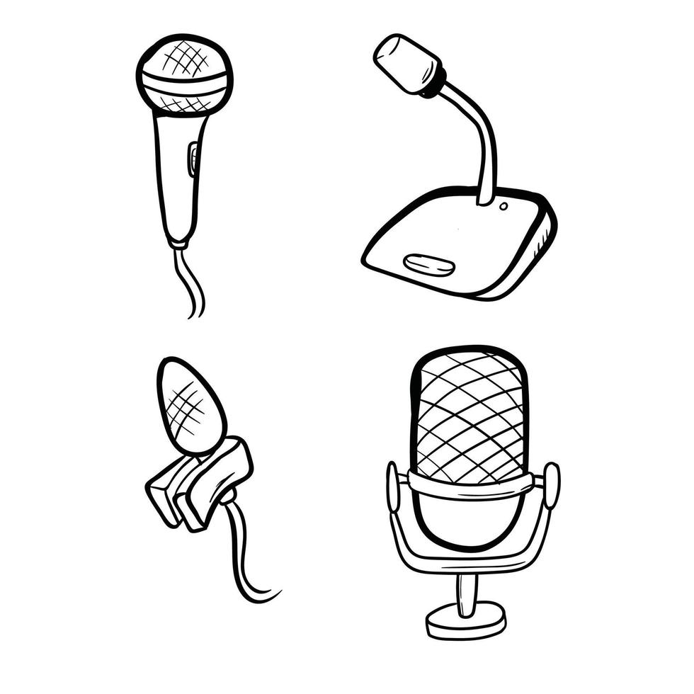 microphone art doodle vector
