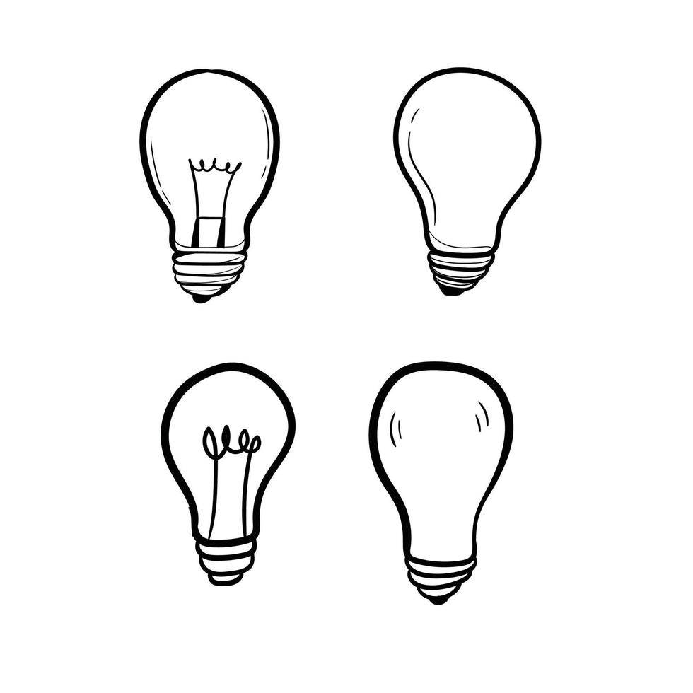 bulb doodle art vector