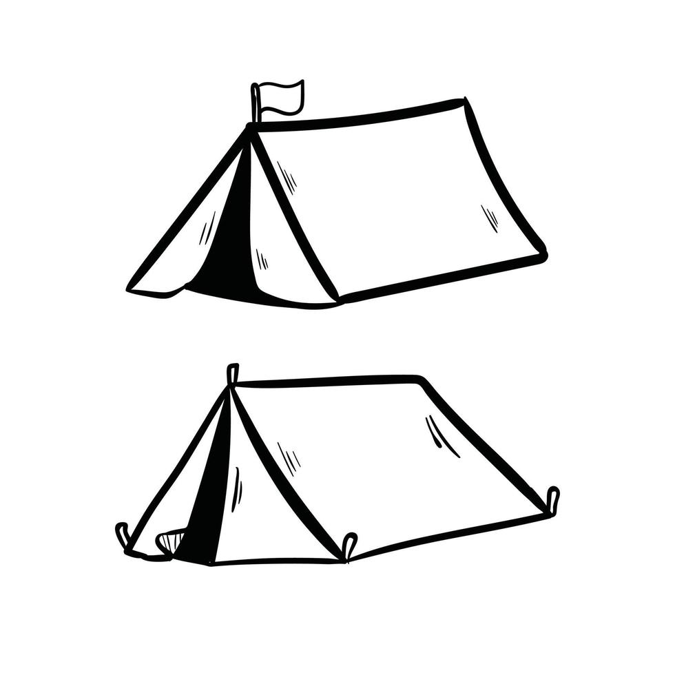 tent doodle art vector