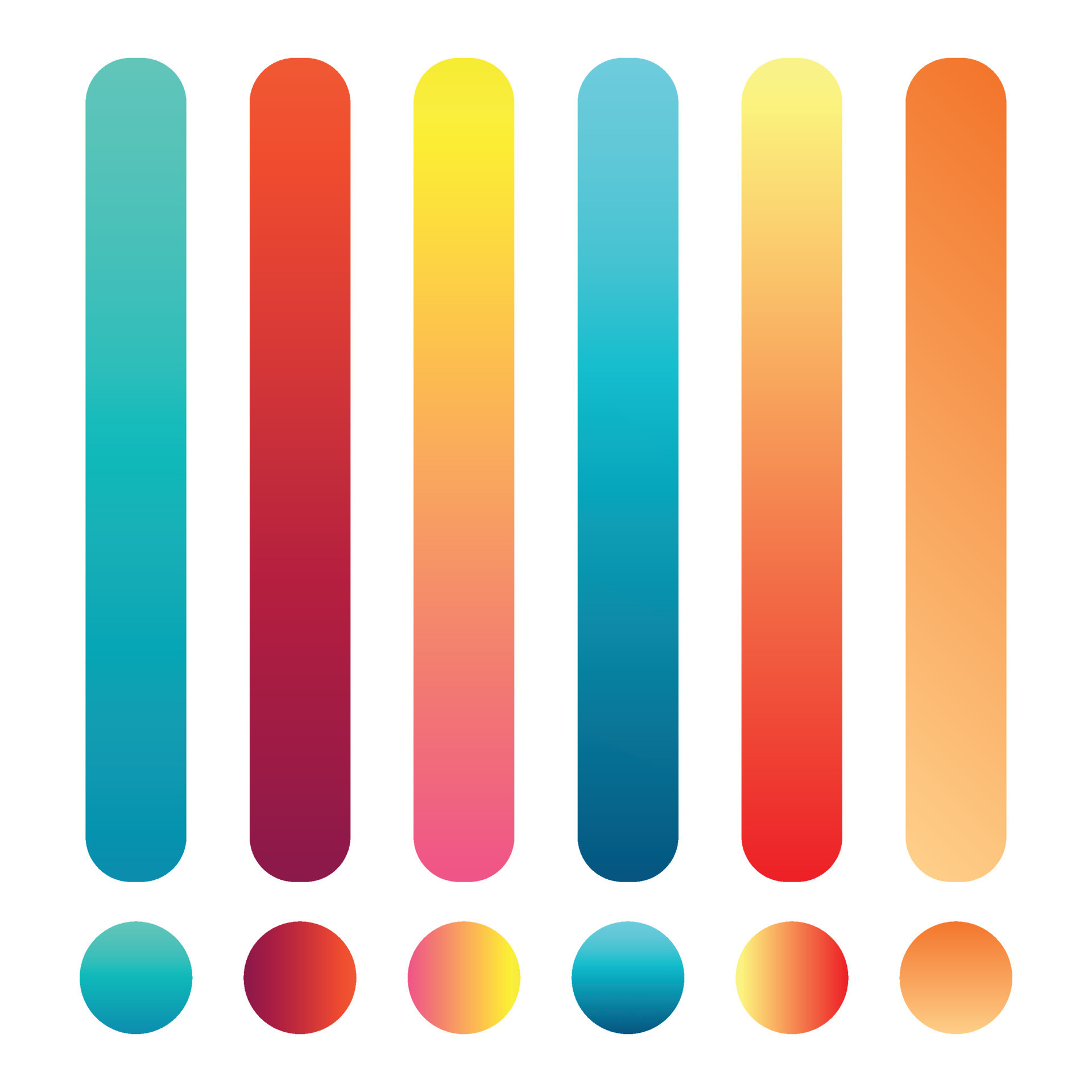 Beautiful gradient collection. multicolor green purple yellow orange