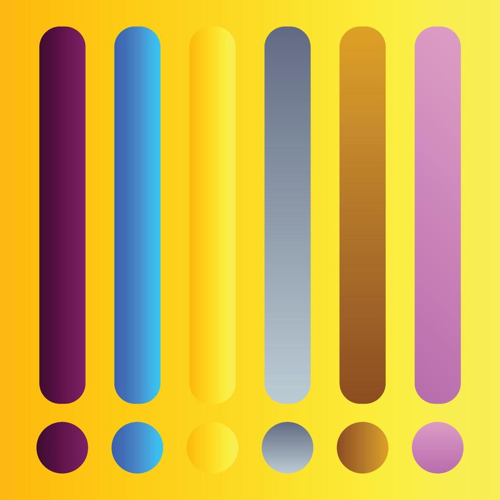 Beautiful gradient collection. multicolor green purple yellow orange pink cyan circle gradients, colorful soft round buttons vector set Premium Vector