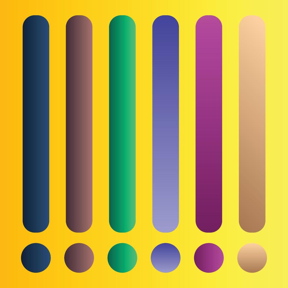 Beautiful gradient collection. multicolor green purple yellow orange pink cyan circle gradients, colorful soft round buttons vector set Premium Vector