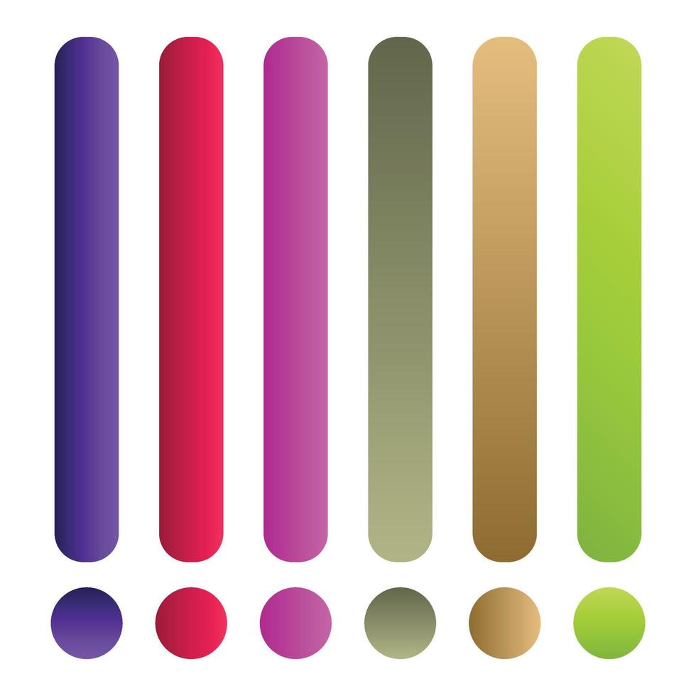 Beautiful gradient collection. multicolor green purple yellow orange pink cyan circle gradients, colorful soft round buttons vector set Premium Vector