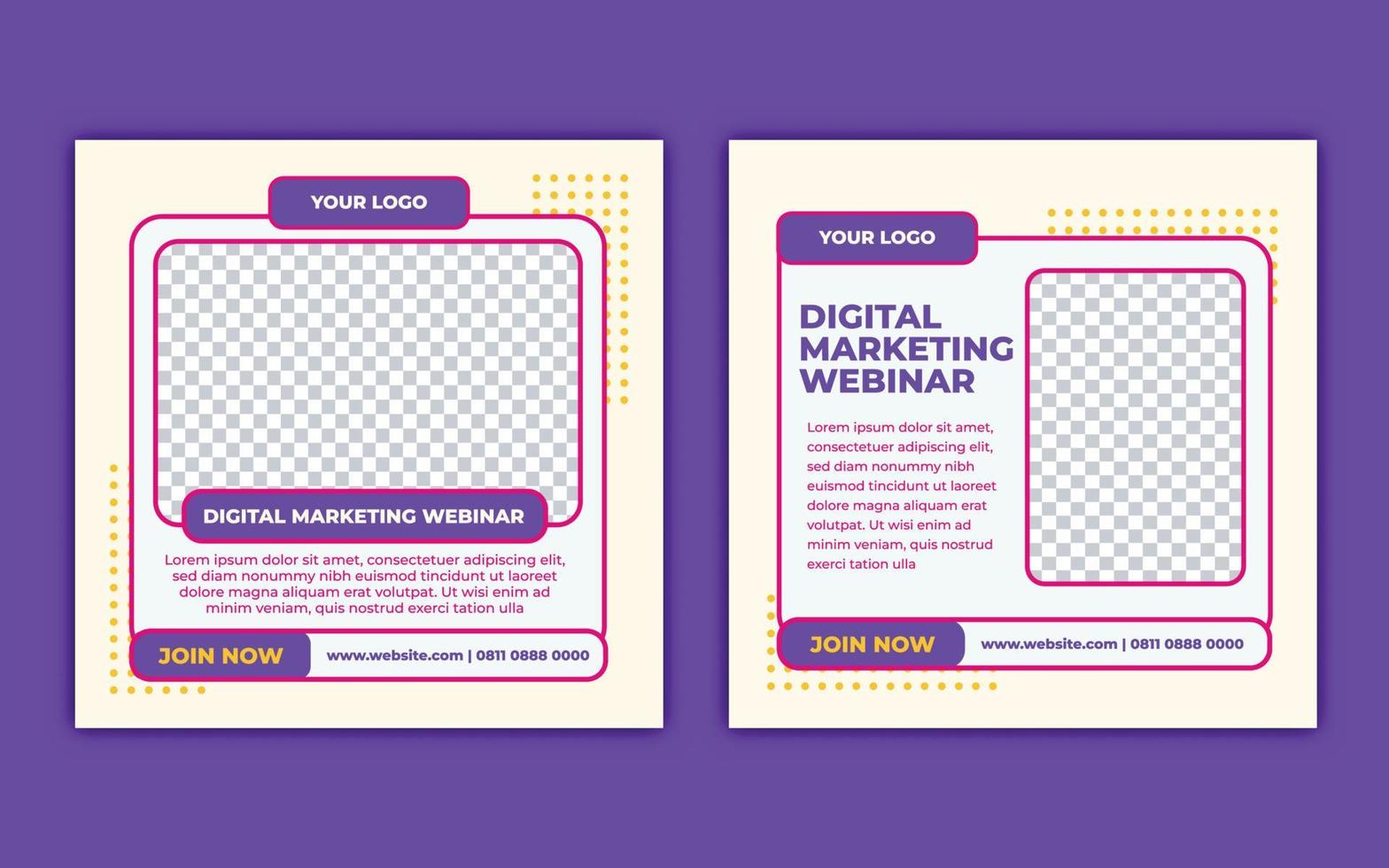 Digital Marketing Webinar Social Media Template2 vector