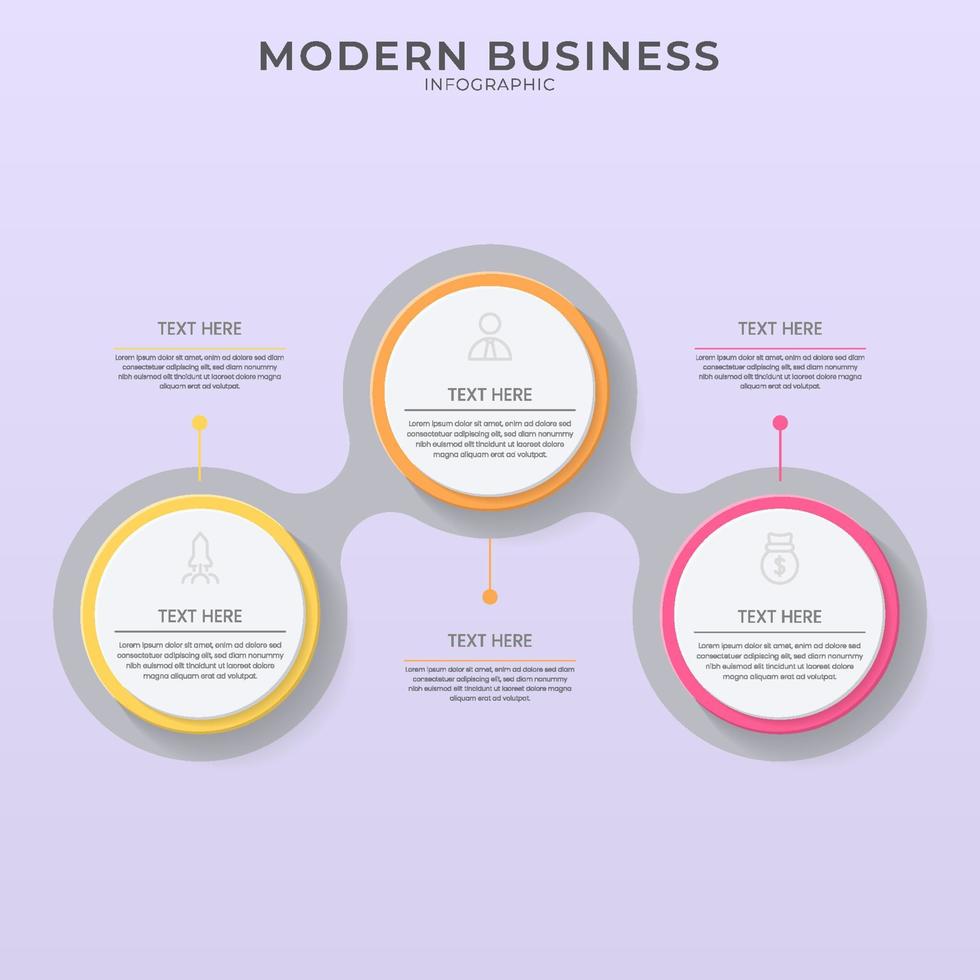 plantilla de vector de infografía 3d minimalista con pasos para el éxito. presentación con iconos de elementos de línea. el diseño de concepto de negocio se puede utilizar para diseño web, folleto, diagrama, gráfico o banner