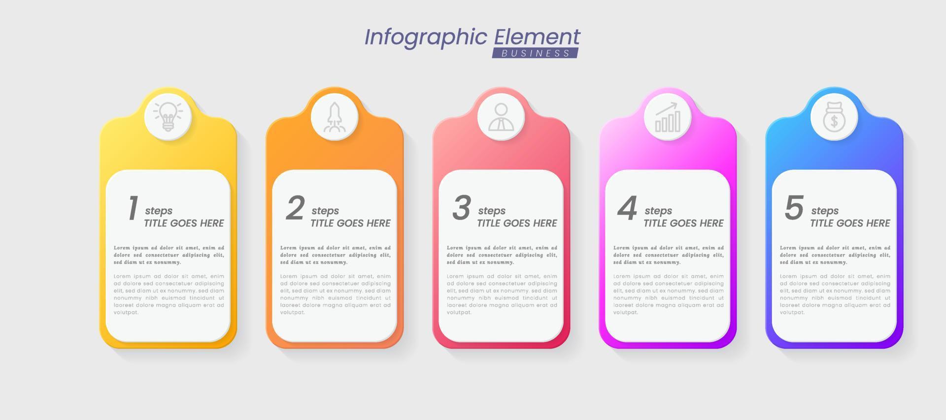 plantilla de diseño infográfico vectorial con opciones o pasos. se puede utilizar para diagramas de proceso, presentaciones, diseño de flujo de trabajo, banner, diagrama de flujo, gráfico de información. vector