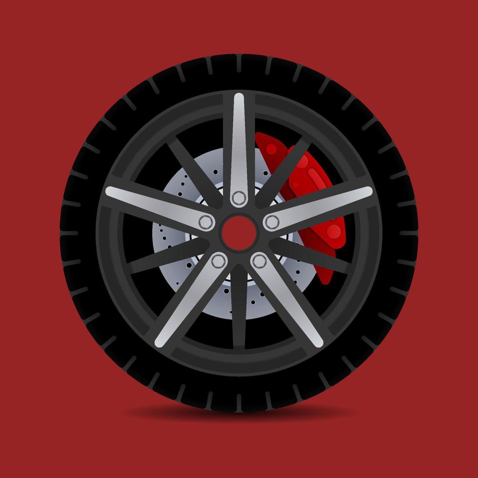 Car tire in vector, side views. Vector vehicle tyres, round component surround wheel rim, provide traction on surface. Transport rubber wheel,