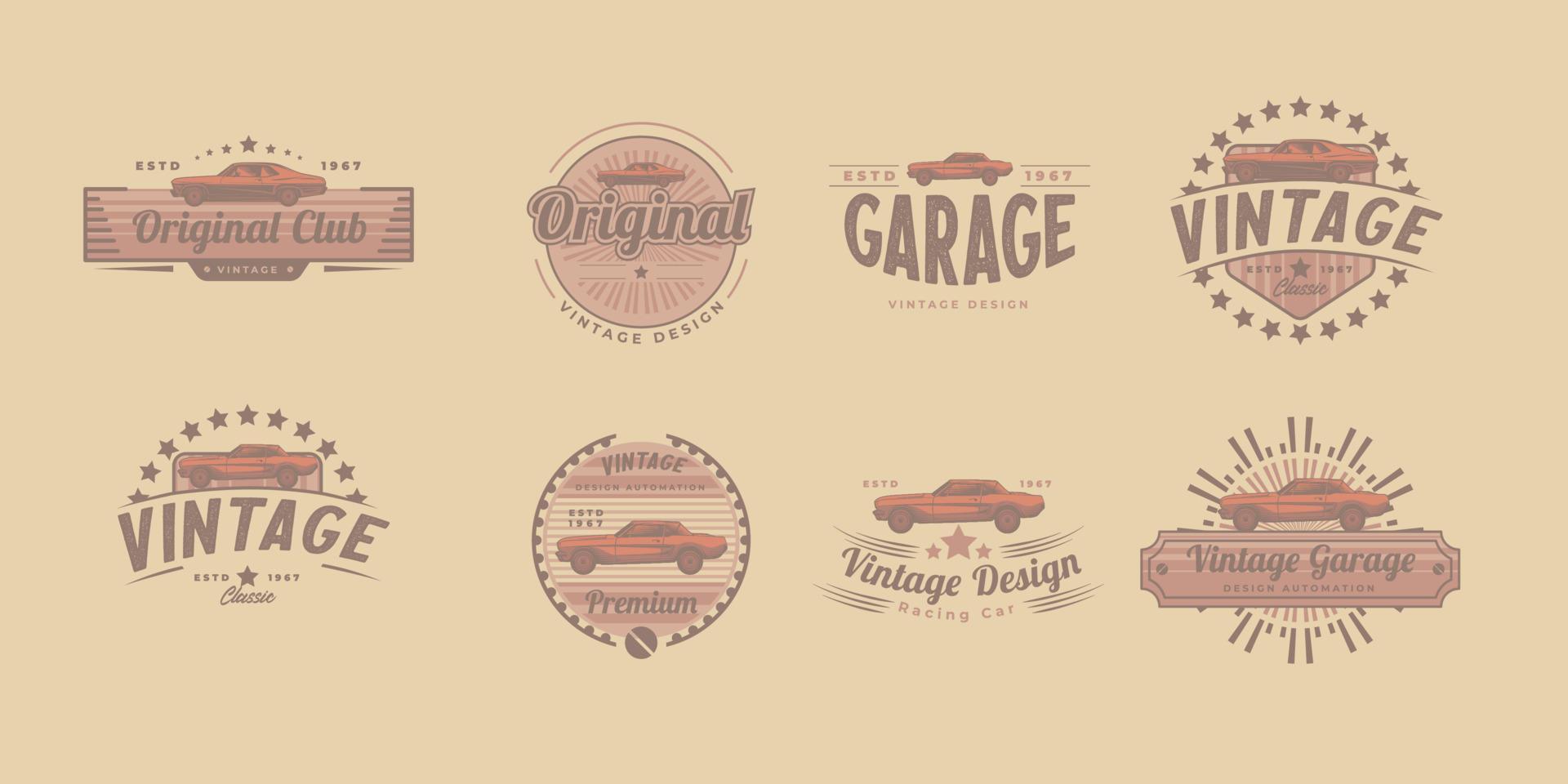 Mega pack Vintage transportation signs collection for car service, auto parts, logo design template vector