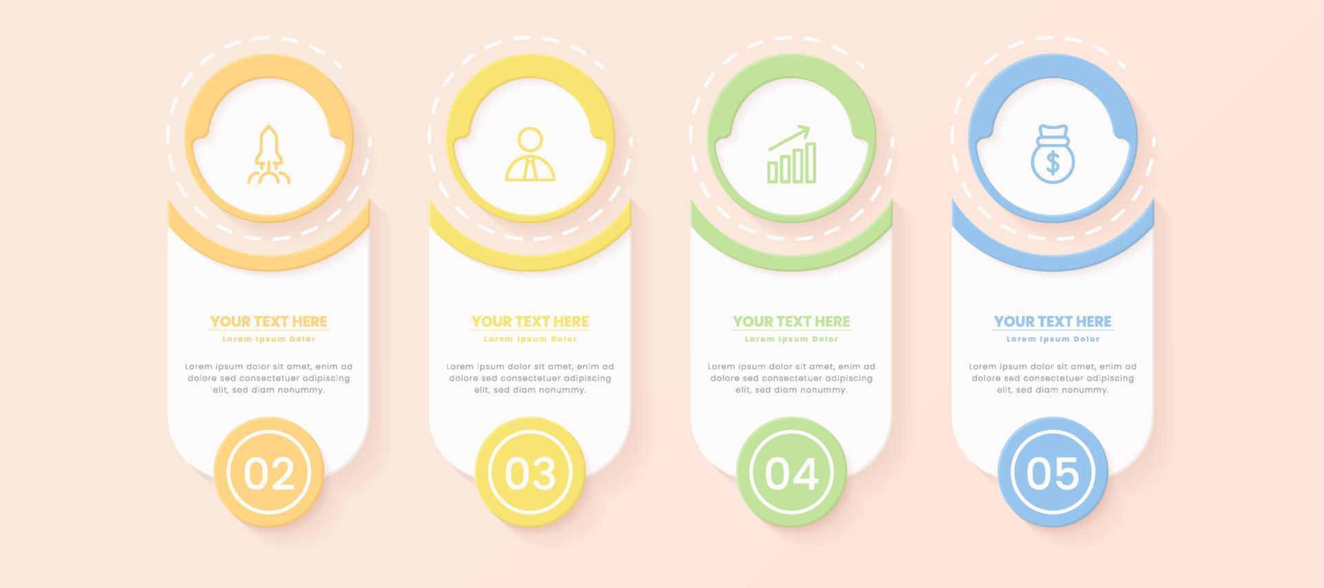 minimalist 3d infographic vector template with a steps for success. Presentation with line elements icons. Business concept design can be used for web, brochure, diagram, chart or banner layout