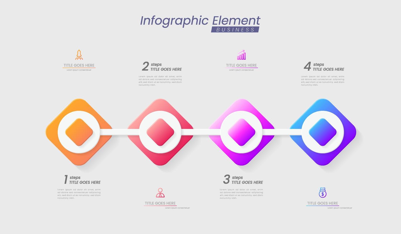 plantilla de diseño infográfico vectorial con opciones o pasos. se puede utilizar para diagramas de proceso, presentaciones, diseño de flujo de trabajo, banner, diagrama de flujo, gráfico de información. vector