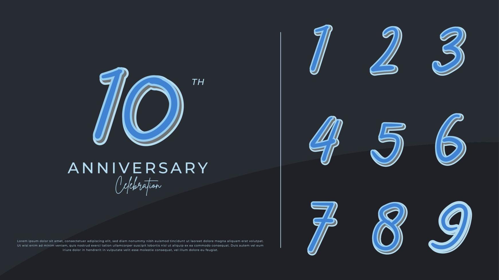 aniversario de logotipo lúdico, conjunto vectorial de elementos de aniversario vector