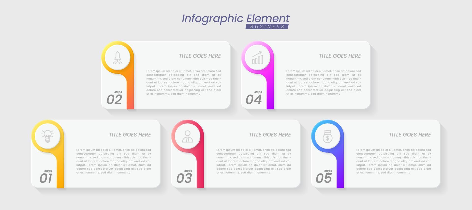 plantilla de diseño infográfico vectorial con opciones o pasos. se puede utilizar para diagramas de proceso, presentaciones, diseño de flujo de trabajo, banner, diagrama de flujo, gráfico de información. vector