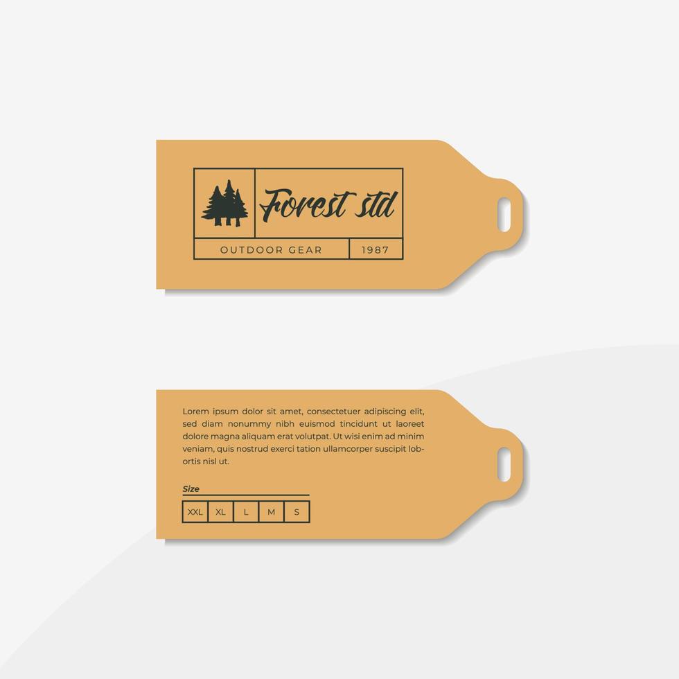 collection of brown paper tshirt tags with motifs vector