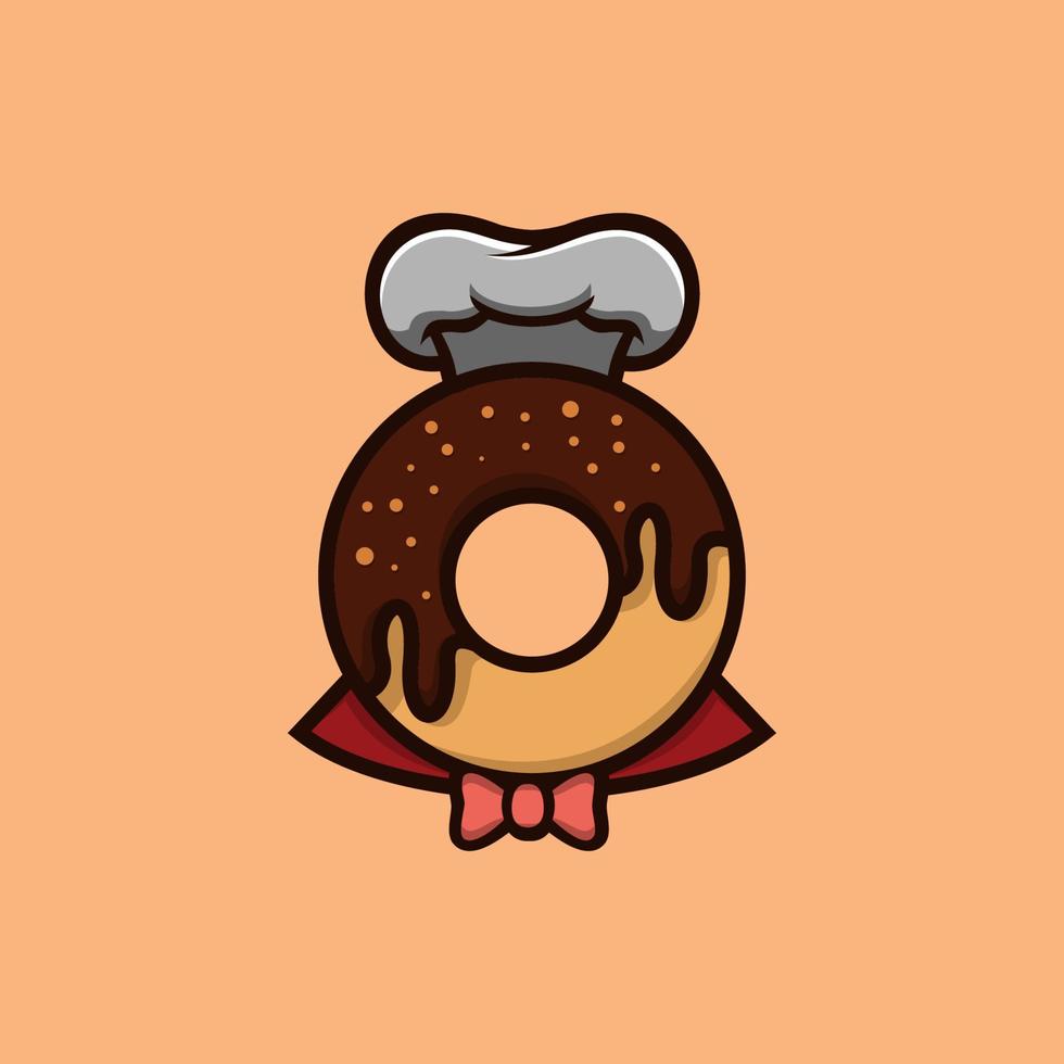 donuts chocolate mascota plantilla de logotipo moderno vector