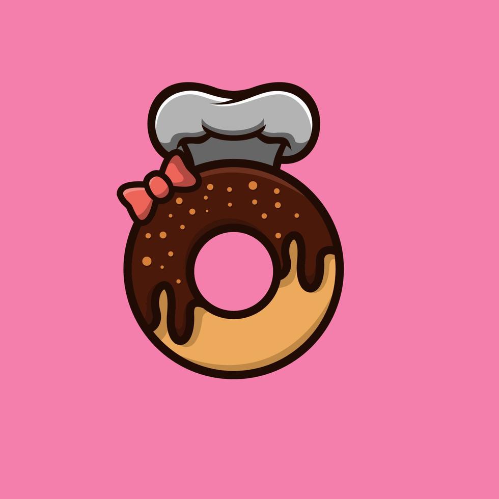 donuts rosa mascota plantilla de logotipo moderno vector