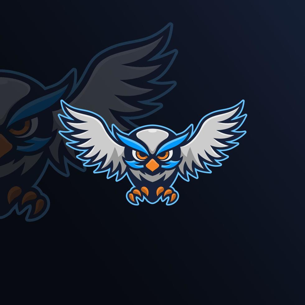 Owl mascot modern logo template vector