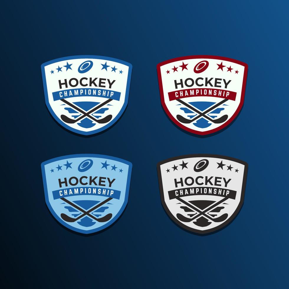 logotipo del equipo de hockey del emblema del paquete vector