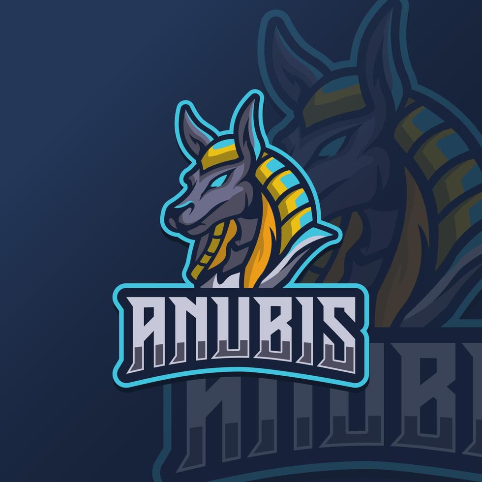 logotipo de la mascota anubis esport vector