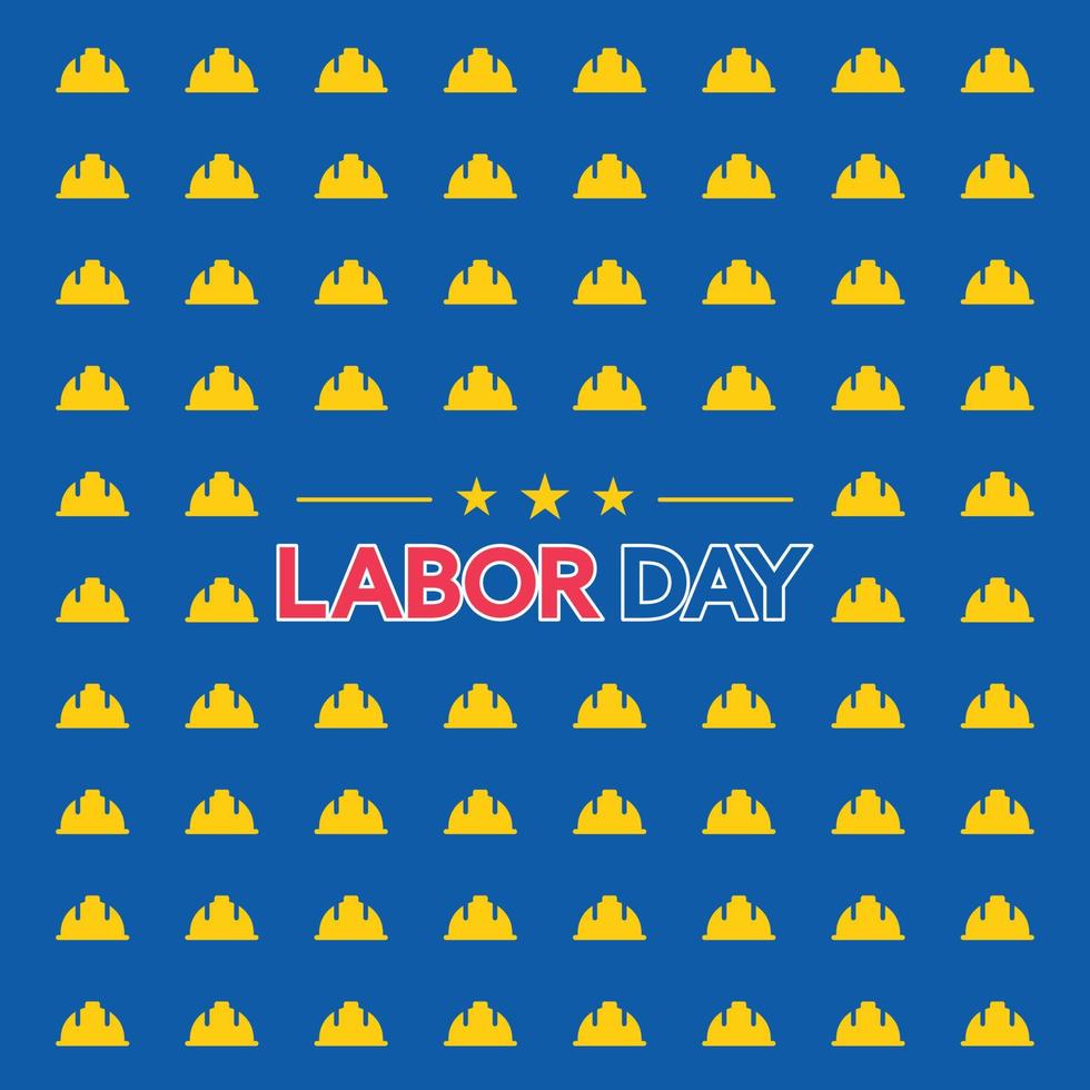celebrating the 1st of may Labor day of America design template, worker hats are designed on a brite blue background, Advertizing Banner for sale. vector