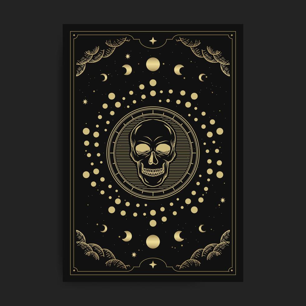 Skull head emblem or symbol card vector