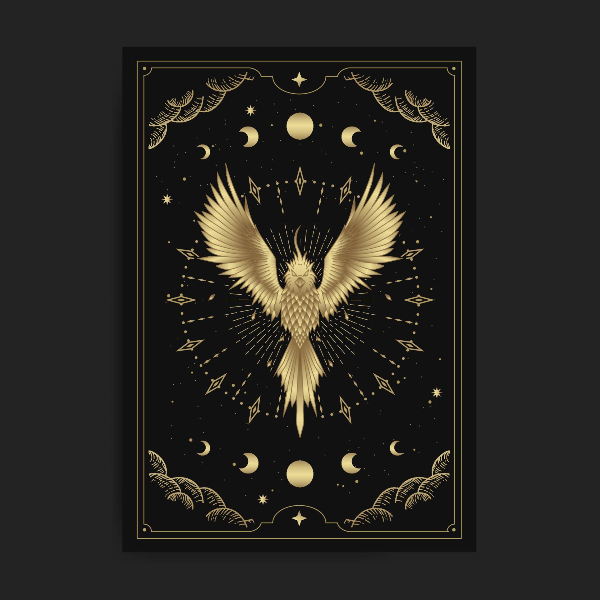Phoenix bird gold 7216503 Vector Art at Vecteezy