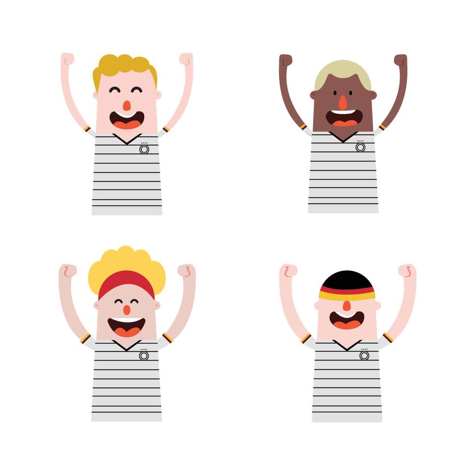 Set Character of football fans 1 vector