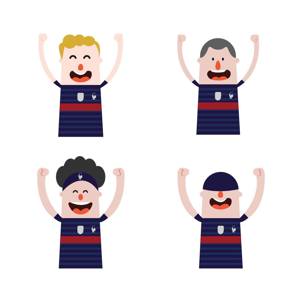 SEt Character of football fans 3 vector