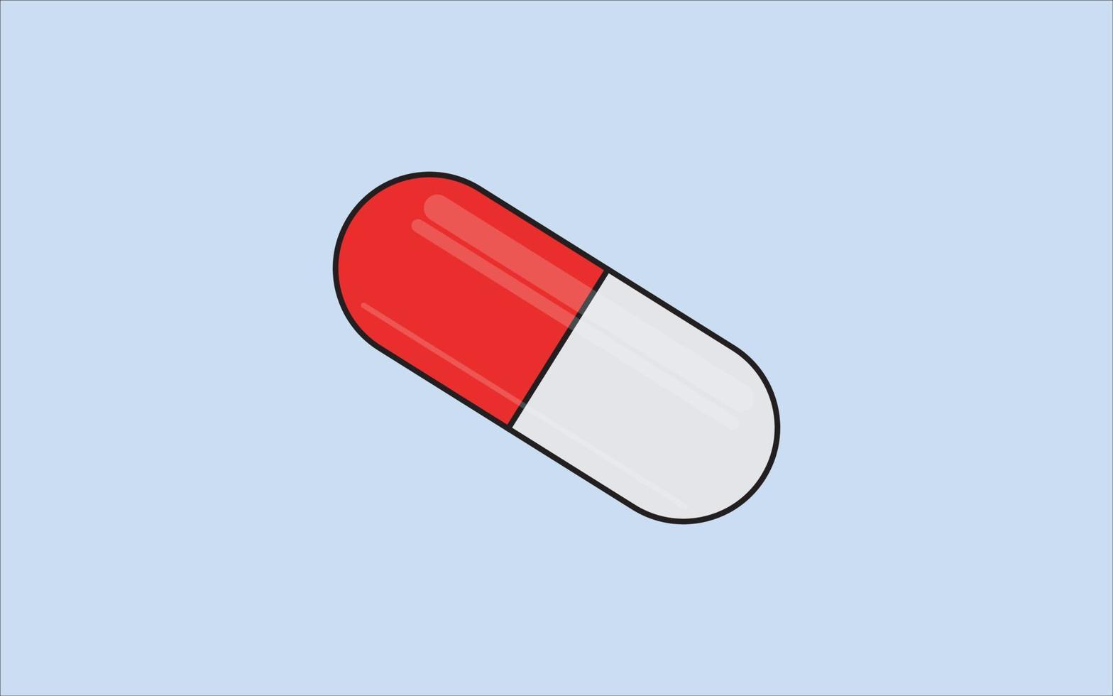 Red White Capsule on Blue Background vector