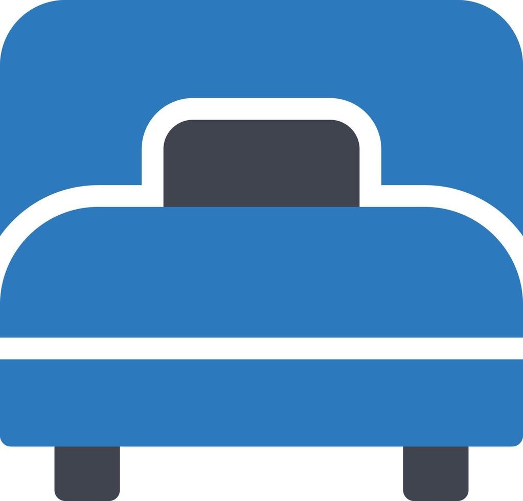 ilustración de vector de cama individual en un fondo. símbolos de calidad premium. iconos vectoriales para concepto y diseño gráfico.