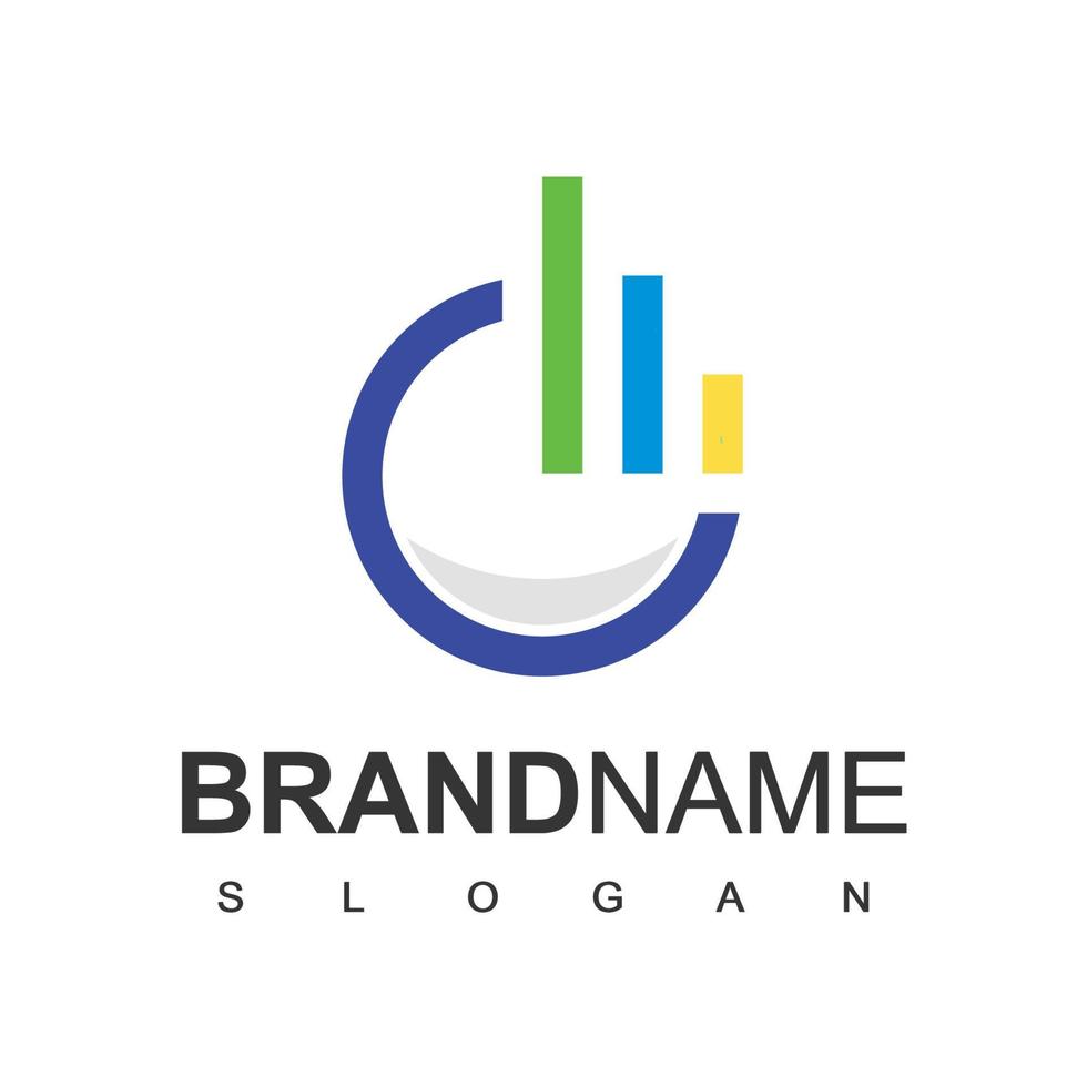 Business Logo Design Template With Bars And Chart vector