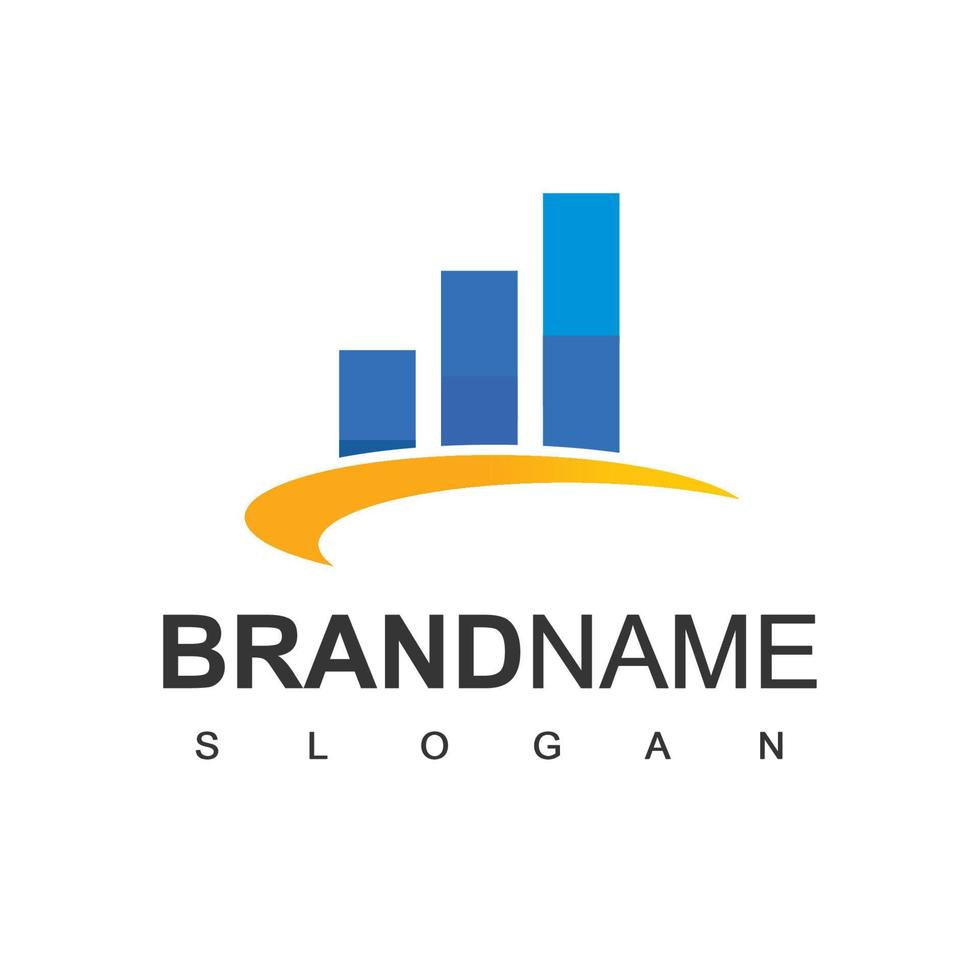 Business Logo Design Template With Bars And Chart vector