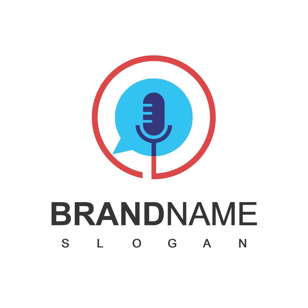 Podcast Logo Design Template, Microphone Icon Design vector