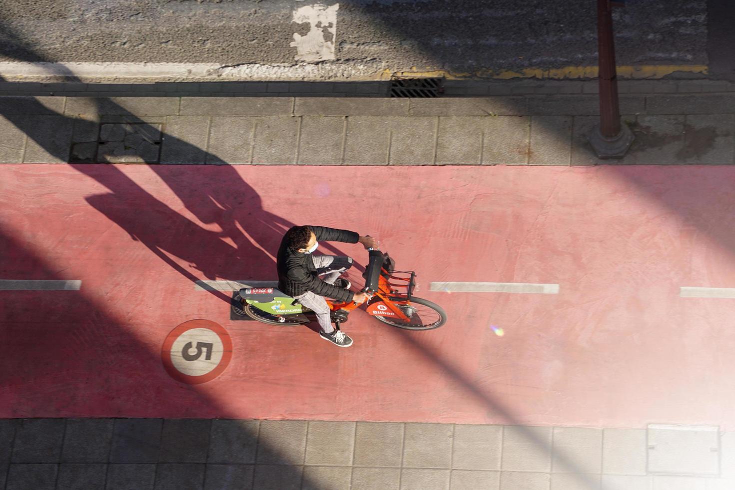 Bilbao, Vizcaya, Spain, 2022-Cyclist on the street photo