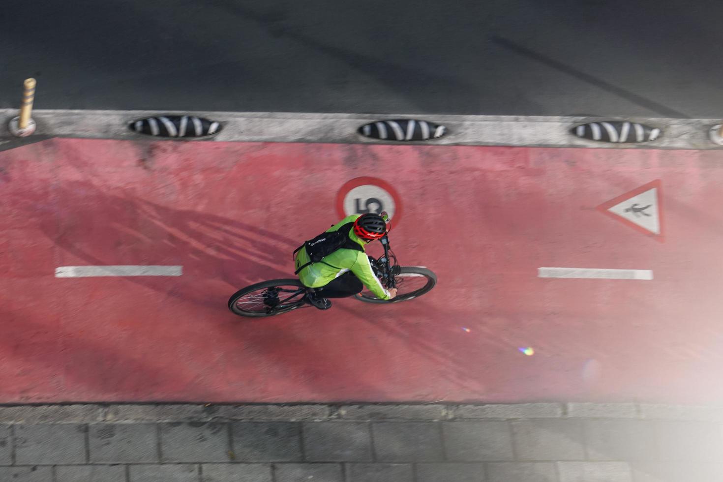 Bilbao, Vizcaya, Spain, 2022-Cyclist on the street photo