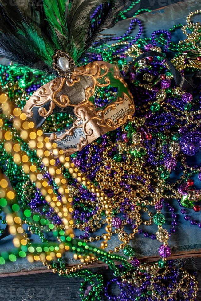 mardi gras mask and beads in green, gold, and purple crown, mardi gras, tuesday, mardi, purple, fat, nobod photo