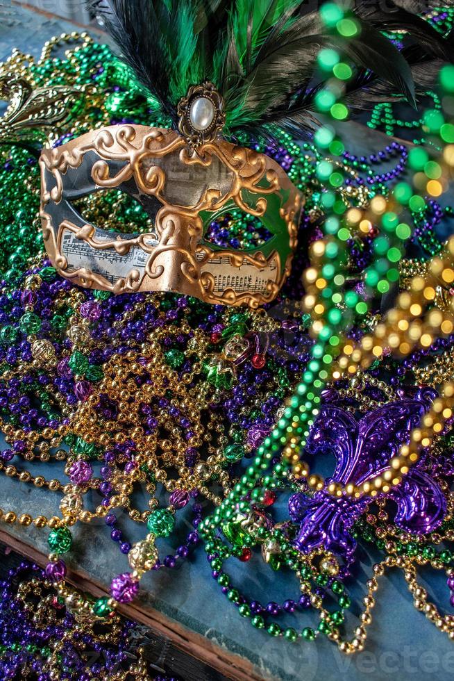 mardi gras mask and beads in green, gold, and purple crown, mardi gras, tuesday, mardi, purple, fat, nobod photo